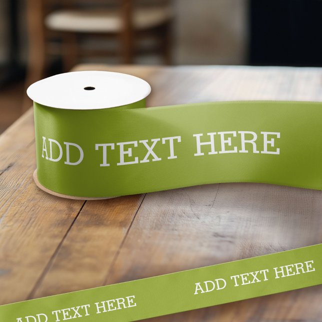Green Create Your Own - Make It Yours Custom Text Satin Ribbon (Custom Ribbon - Personalize with your own text)