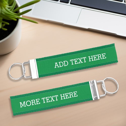 Green Create Your Own _ With 2 Lines of TEXT Wrist Keychain