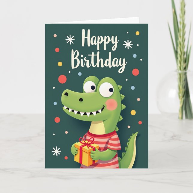 Green Creature Birthday Card (Front)