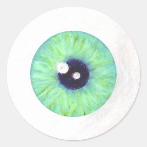 Green Creepy Eyeball Sticker