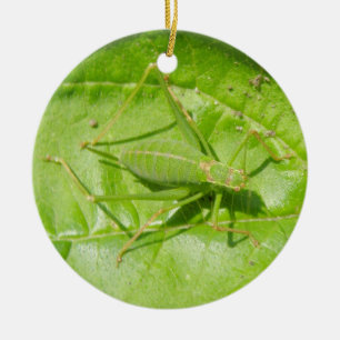 Green Cricket Camouflage Custom Birthday Ceramic Ornament
