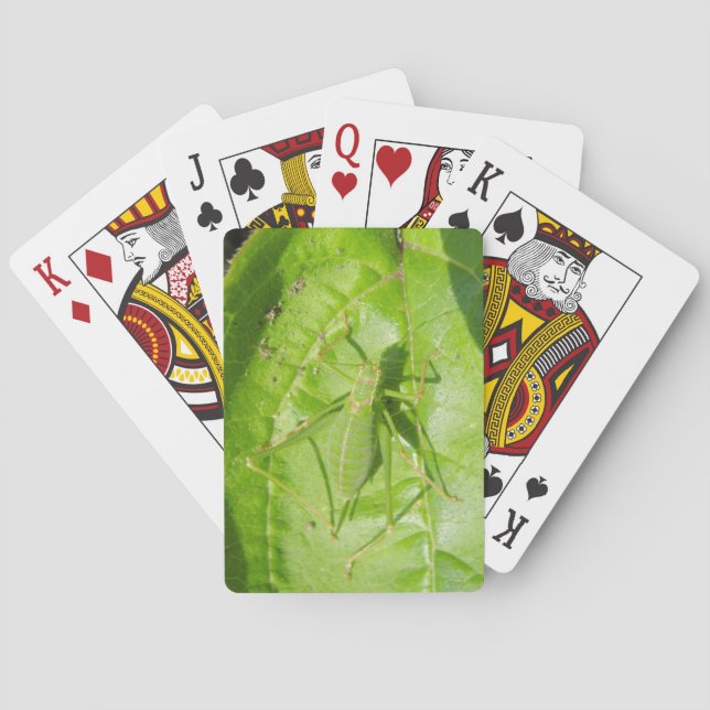 Green Cricket Camouflage Playing Cards (Back)