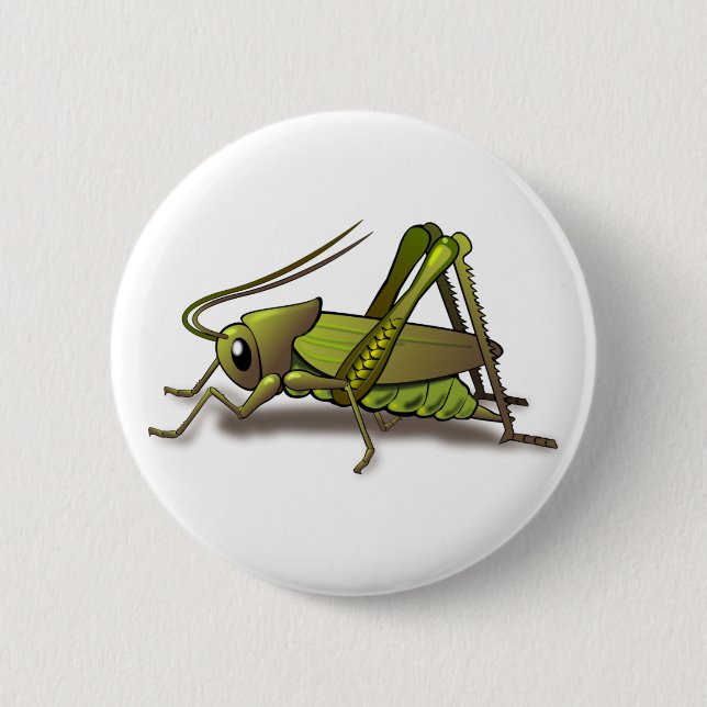 Green Cricket Insect Button (Front)