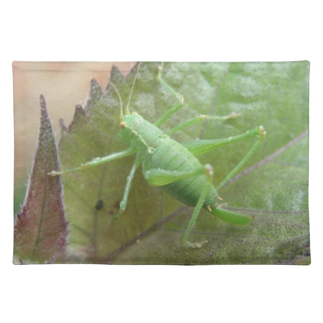Green Cricket on a Leaf Placemat (Front)