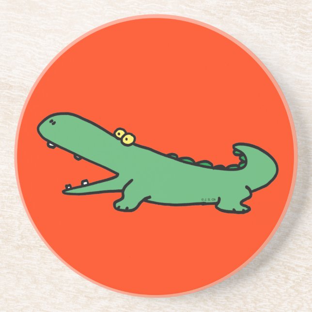 Green crocodile coaster (Front)