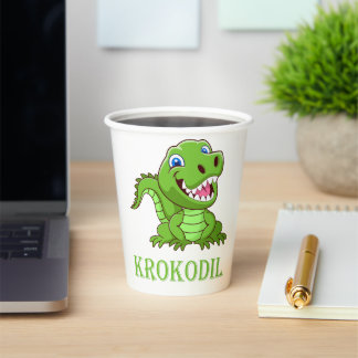 green crocodile paper cups
