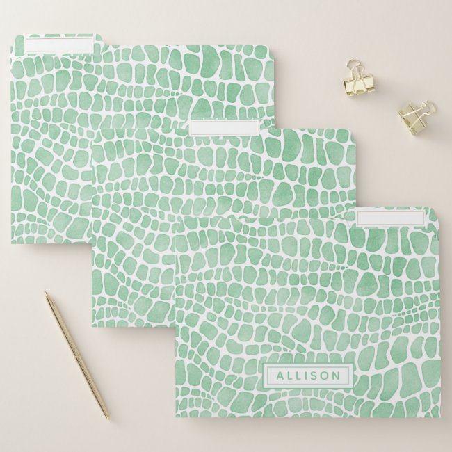 Green Crocodile Skin Pattern - Personalized