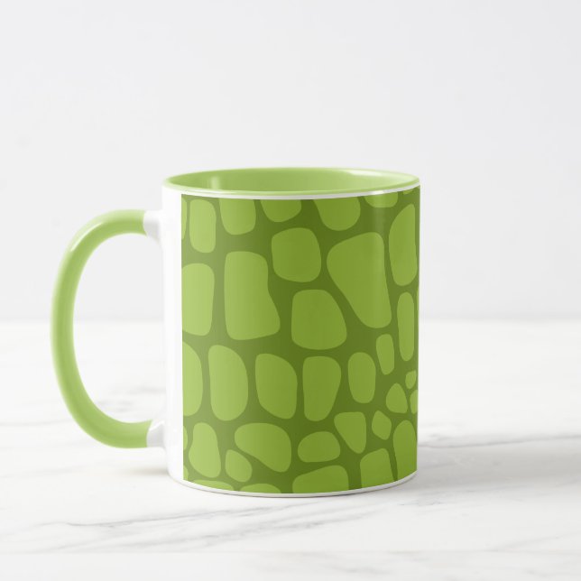 Green Crocodile Stripes Wild Animal skin pattern  Mug (Left)