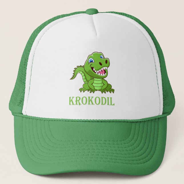 green crocodile trucker hat (Front)