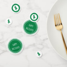 Green Crooked Christmas Tree Holiday Confetti