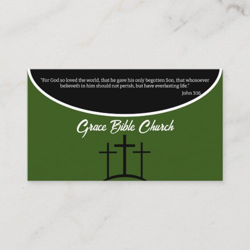 Green Cross Pastor or Deacon Church Business Card