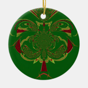 Green Crown Ceramic Ornament