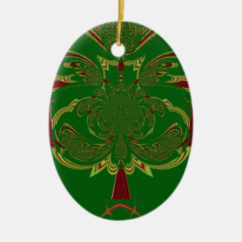 Green Crown Ceramic Ornament