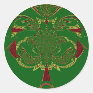 Green Crown Classic Round Sticker