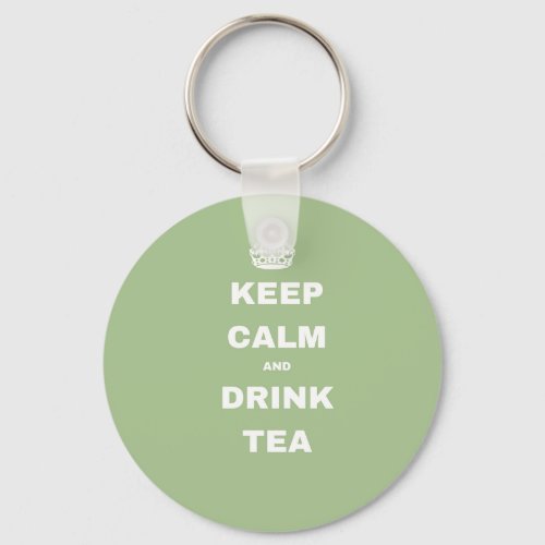 Green Crown KEEP CALM AND DRINK TEA Key Ring