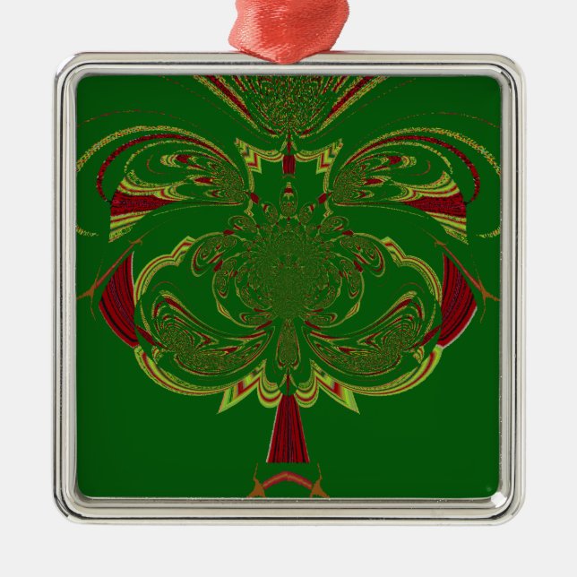 Green Crown Metal Ornament (Front)