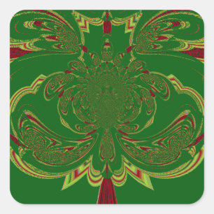 Green Crown Square Sticker