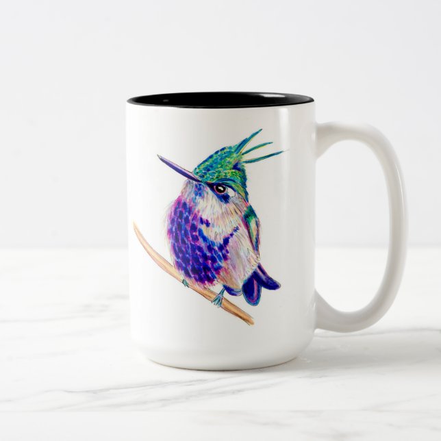 Green Crowned Plover Purple Hummingbird Mug (Right)