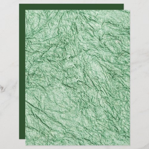 Green Crumpled Paper Texture Scrapbook Paper