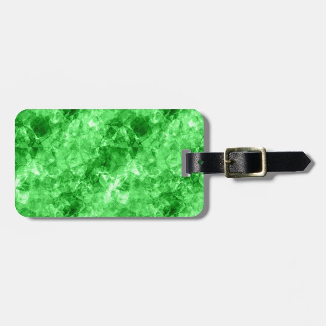 Green Crumpled Texture Luggage Tag (Front Horizontal)