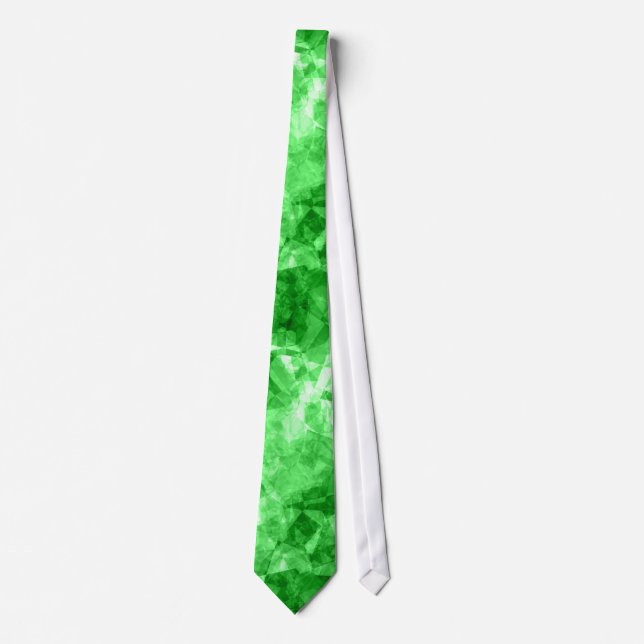Green Crumpled Texture Neck Tie (Front)