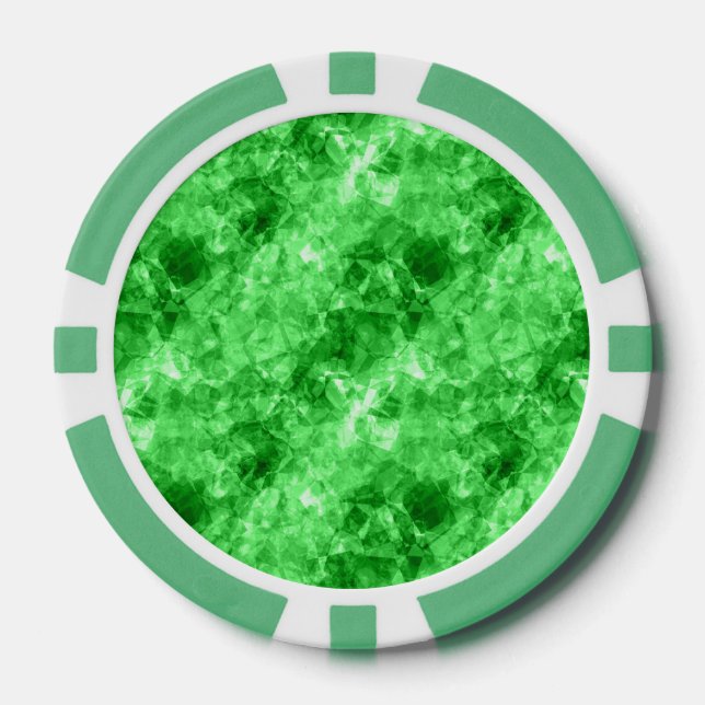 Green Crumpled Texture Poker Chips (Front)