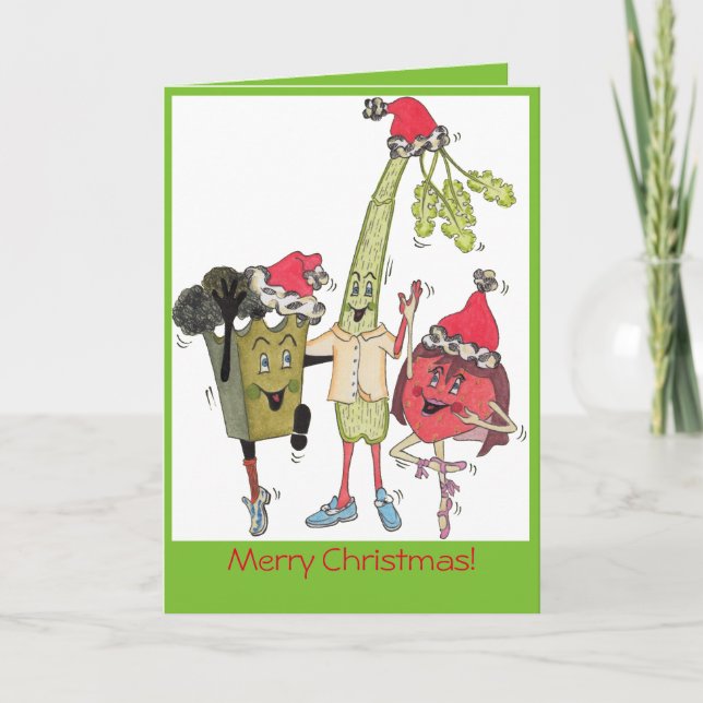 Green 'Crunchy' Christmas Card (Front)