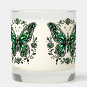 Green Crystal Butterfly Floral Frame Scented Candle