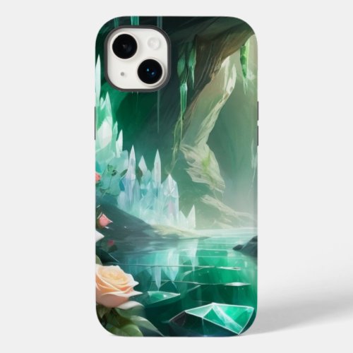 Green Crystals in Ancient Cave Case_Mate iPhone 14 Plus Case