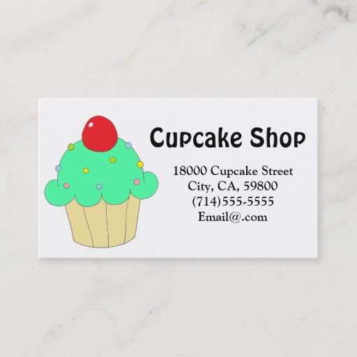 Customizable Green Cupcake Customizable Business Cards