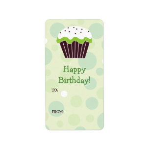 Green Cupcake Gift Label