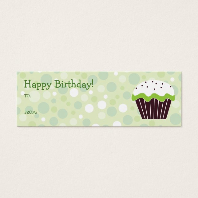 Green Cupcake Gift Tag (Front)