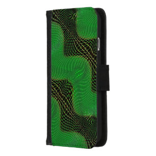 Green curve and clear points on dark background iPhone 8/7 wallet case