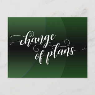 Green Curve Change of Plans Postponed Wedding Postcard