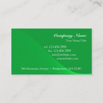 Green Curve Lines Business Card by all_items at Zazzle