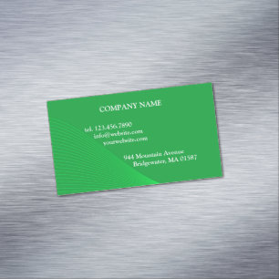 Green Curve Lines Business Card Magnet