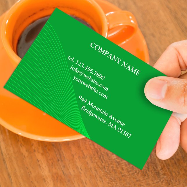 Green Curve Lines Business Card Template (Creator Uploaded)