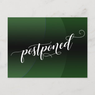 Green Curve Postponed Wedding Announcement Postcard