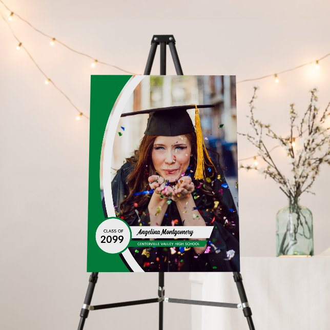 Green Curved Frame Photo Graduation Foam Board (In Situ (Stand))