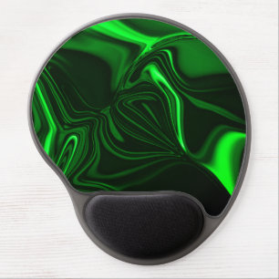 Green curves, folded nickel-plated, dark backgroun gel mouse pad