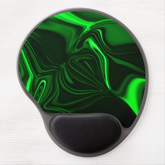 Green curves,folded nickel-plated, dark background gel mouse pad (Front)