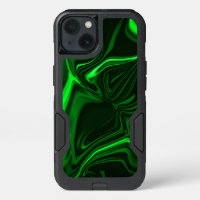 Green curves,folded nickel-plated, dark background