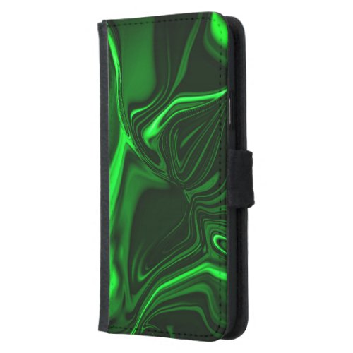 Green curvesfolded nickel_plated dark background samsung galaxy s5 wallet case