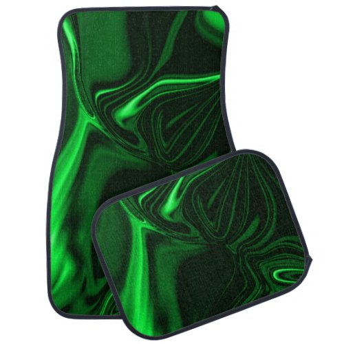 Green curves or undulations over darkest fund car floor mat