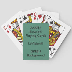 GREEN Custom Bicycle® LoVision® Playing Cards