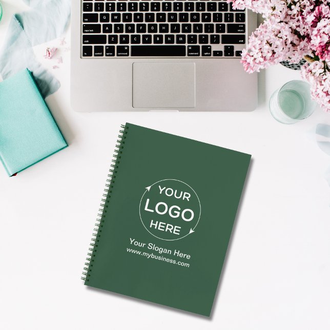 Green Custom Business Logo  Notebook (Custom Business Logo Green Notebook)