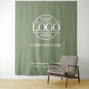 Green Custom Business Logo Trade Show Backdrop