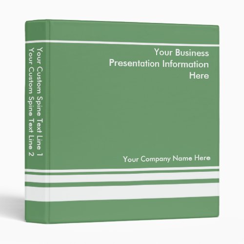 Green Custom Business Presentation Binder