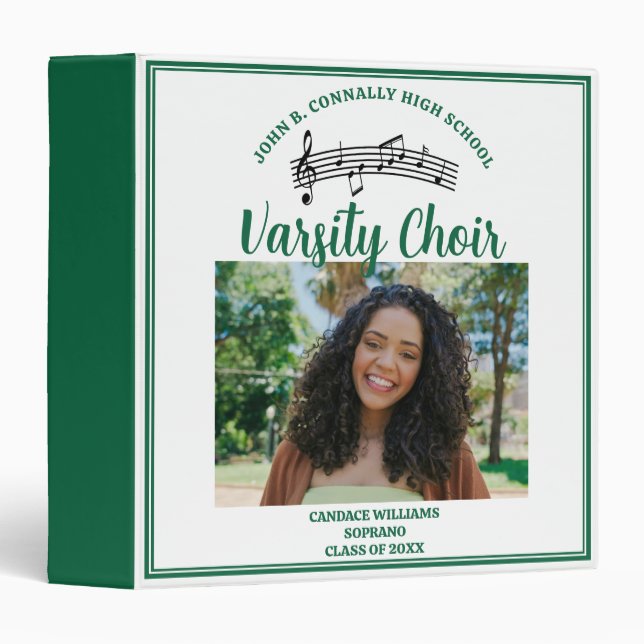 Green Custom High School Choir Photo Album 3 Ring Binder (Front/Spine)