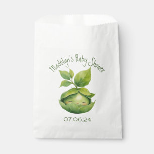 Green Custom Illustrated Nature Baby Shower Favor Bag